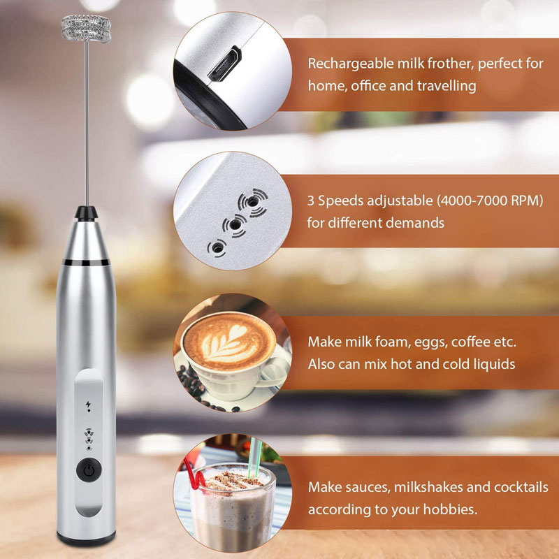 Mini Electric Handheld Milk Fr - Portable Blender Usb Rechargeable recension och pris